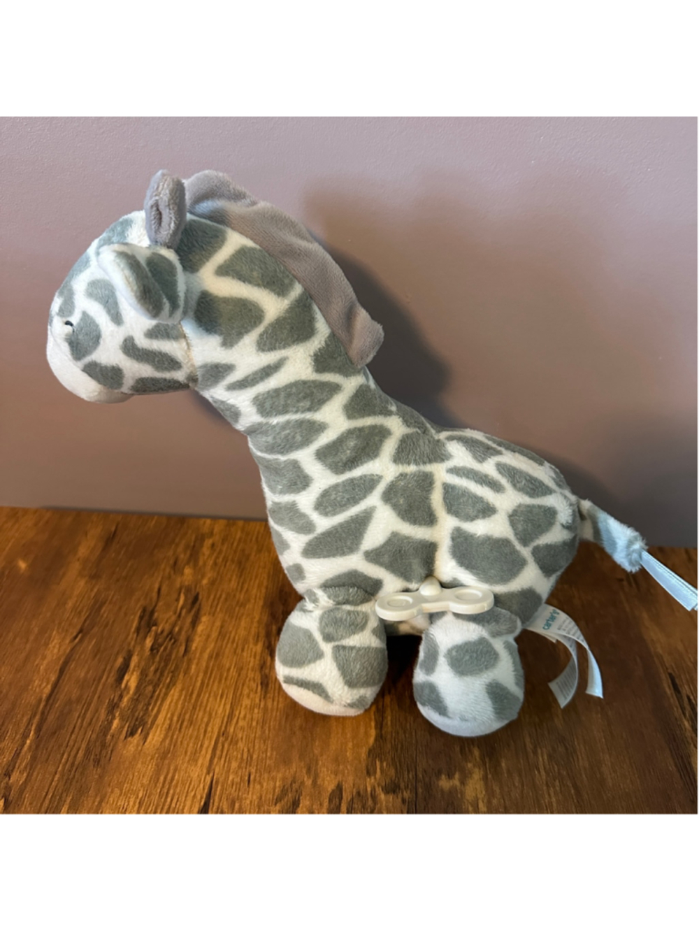 Carter's Musical Giraffe Plush 8" Gray White Baby Twinkle Twinkle Little Star